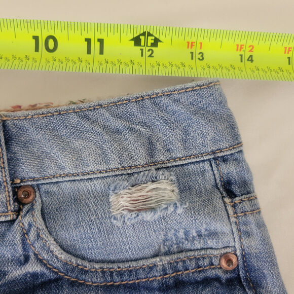 Forever‎ 21 Denim Shorts Juniors 25 Blue Jean Mid Rise Womens Button Fly W27 - Picture 3 of 15